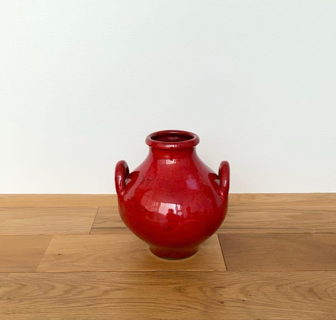 ドイツ　Fat Lava Heyne(ハイネ)の赤のヴィンテージ花瓶
