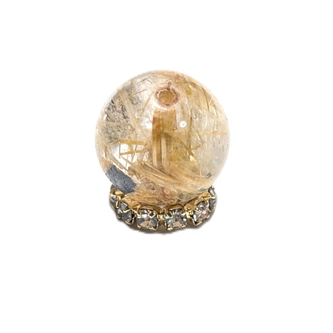 一点物【バリバリ目立つ】太陽放射ルチル 10ミリ 1粒売り 極太金針水晶