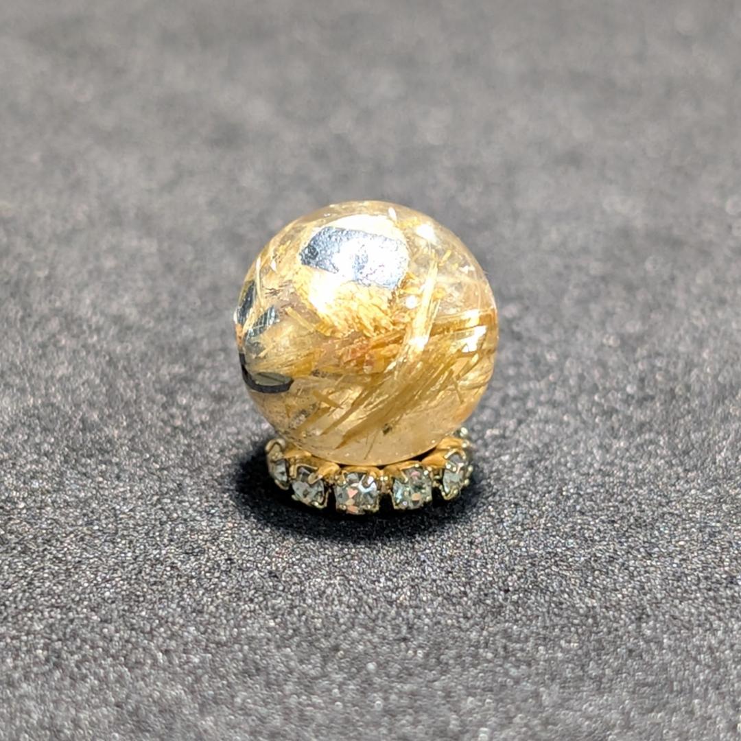 一点物【バリバリ目立つ】太陽放射ルチル 10ミリ 1粒売り 極太金針水晶