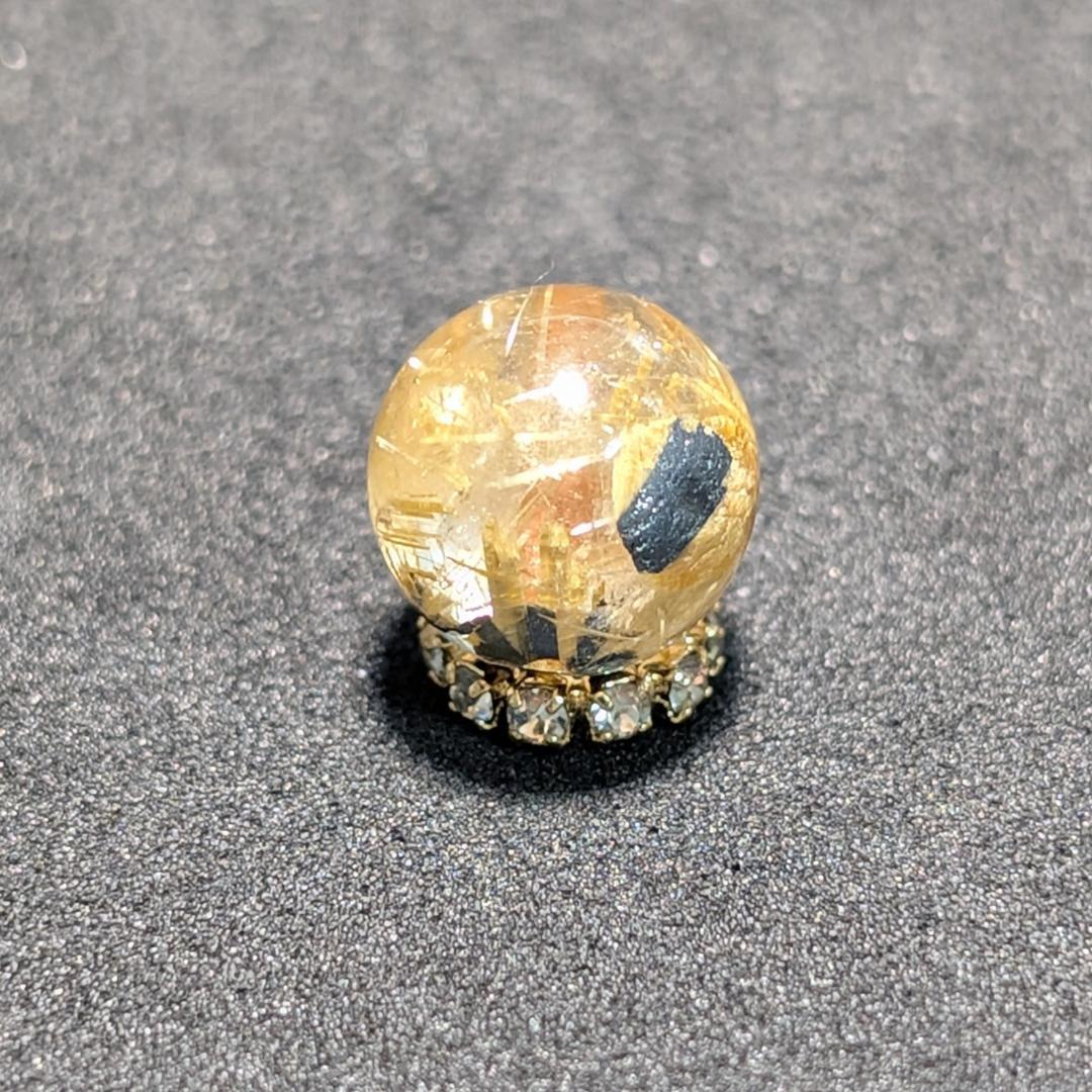 一点物【バリバリ目立つ】太陽放射ルチル 10ミリ 1粒売り 極太金針水晶