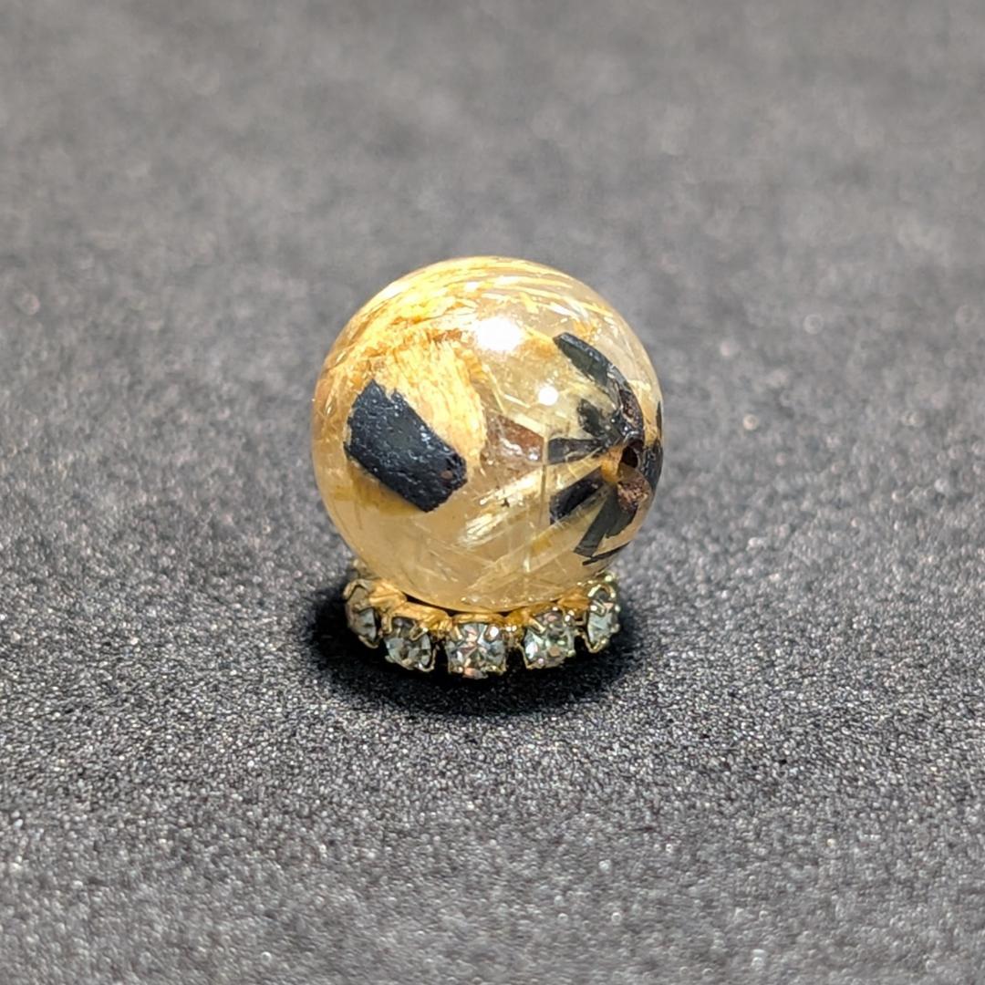 一点物【バリバリ目立つ】太陽放射ルチル 10ミリ 1粒売り 極太金針水晶