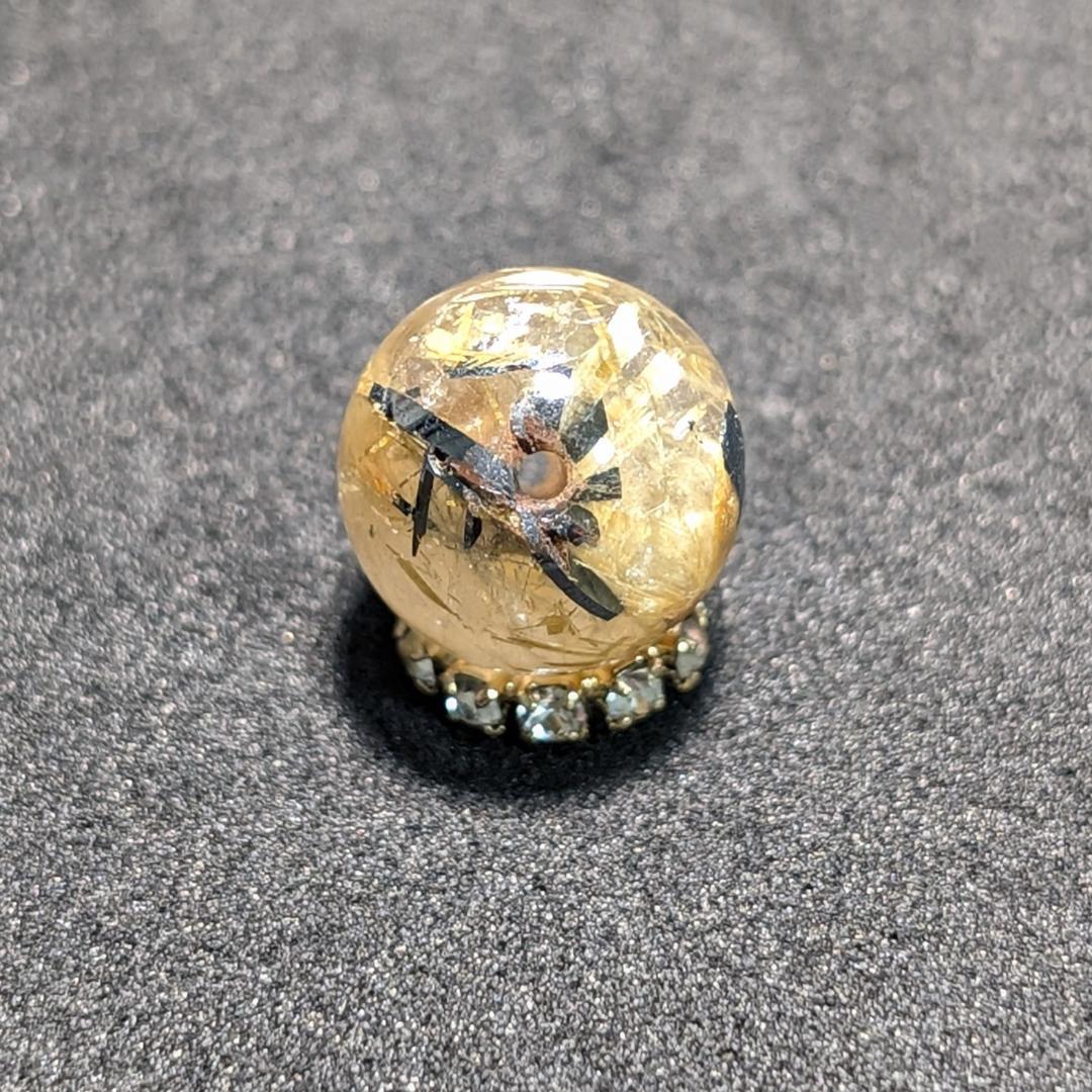 一点物【バリバリ目立つ】太陽放射ルチル 10ミリ 1粒売り 極太金針水晶