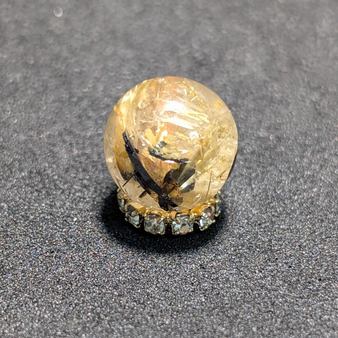 一点物【バリバリ目立つ】太陽放射ルチル 10ミリ 1粒売り 極太金針水晶