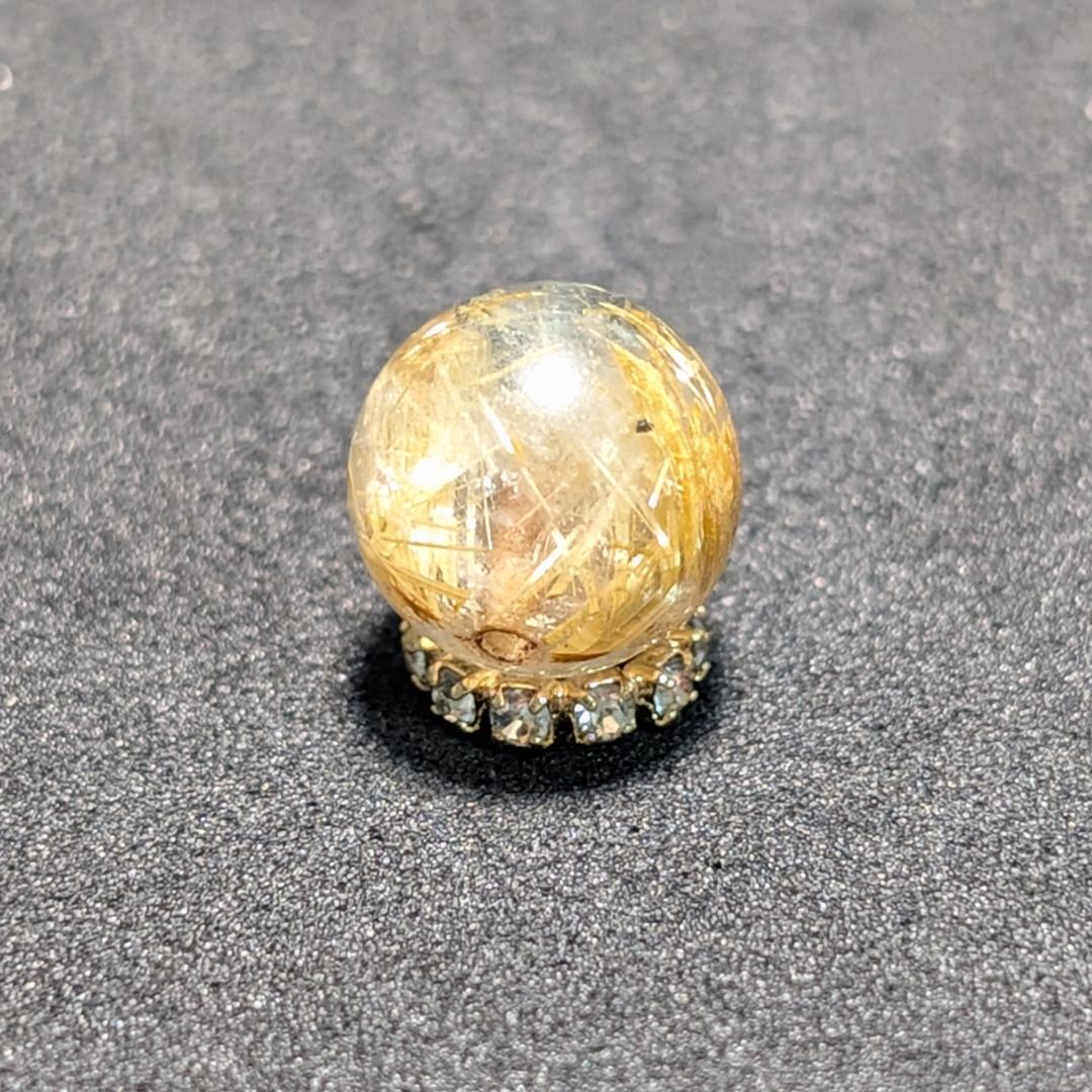 一点物【バリバリ目立つ】太陽放射ルチル 10ミリ 1粒売り 極太金針水晶