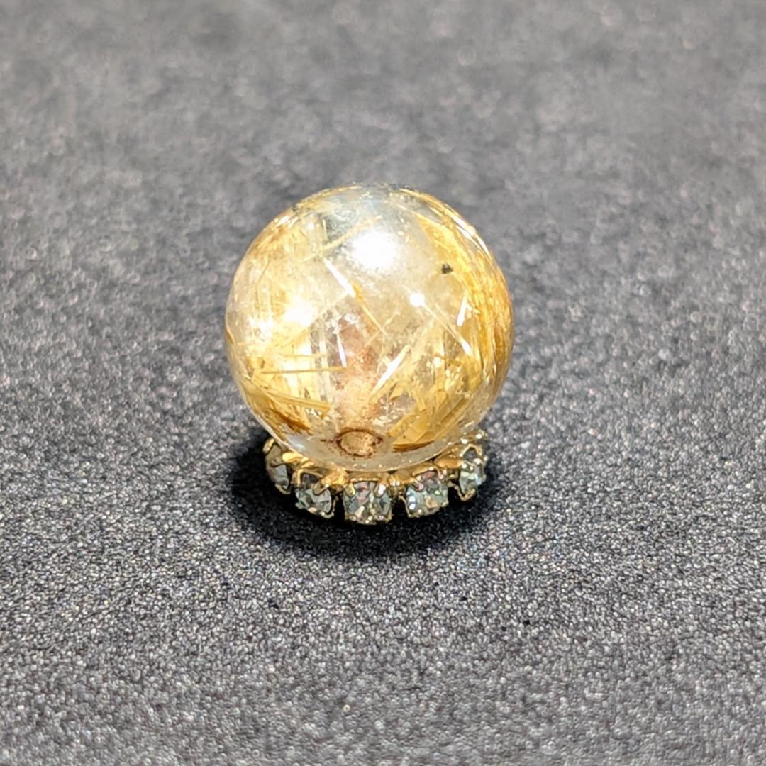 一点物【バリバリ目立つ】太陽放射ルチル 10ミリ 1粒売り 極太金針水晶