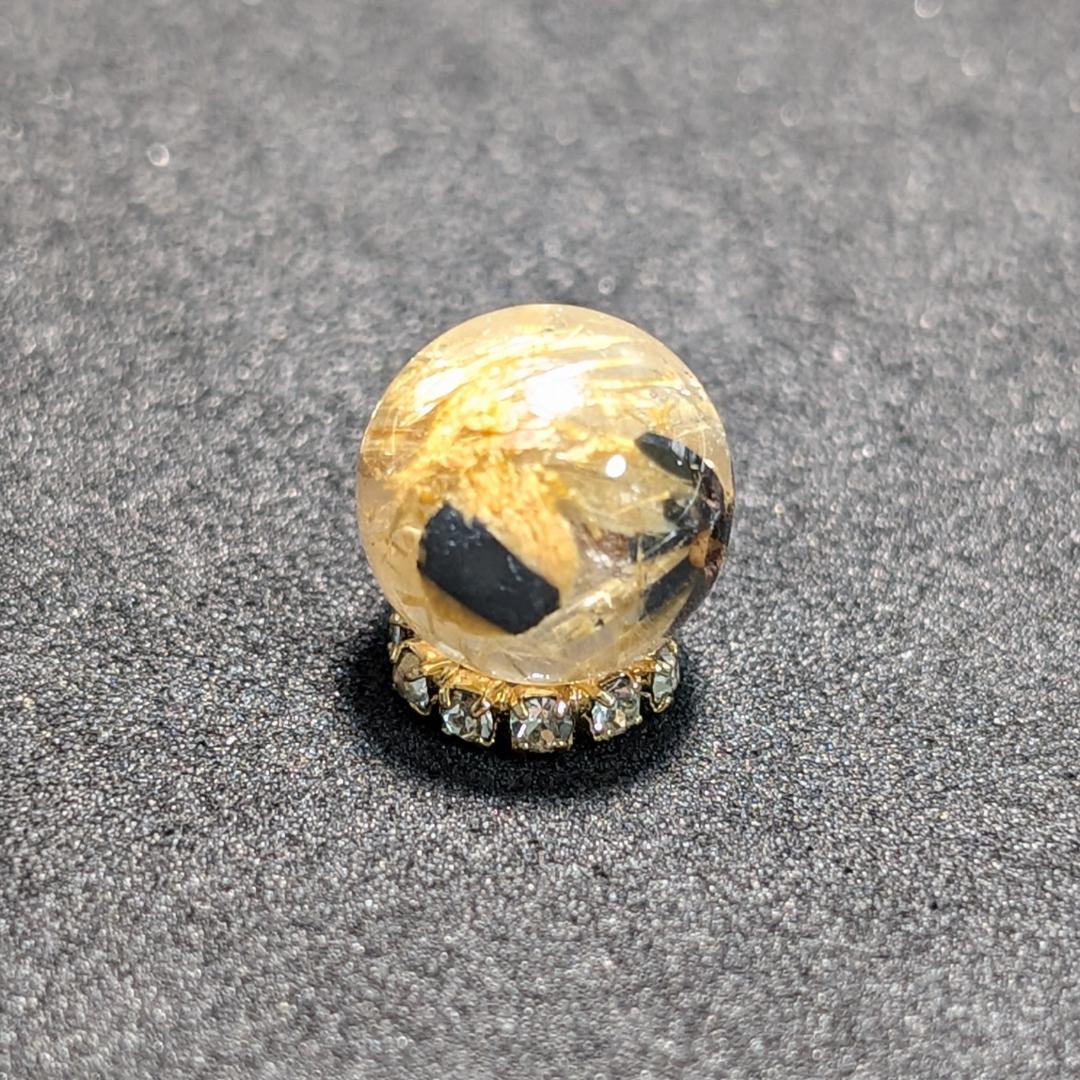 一点物【バリバリ目立つ】太陽放射ルチル 10ミリ 1粒売り 極太金針水晶