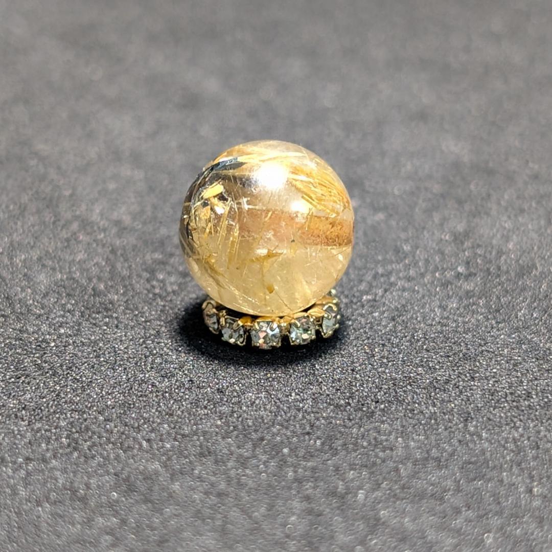 一点物【バリバリ目立つ】太陽放射ルチル 10ミリ 1粒売り 極太金針水晶