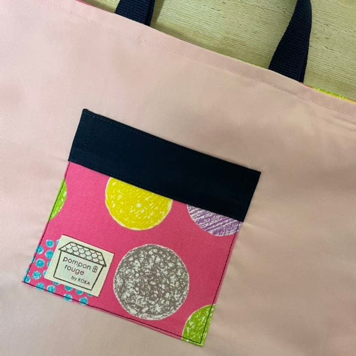 猫ちゃんドット柄レッスンバッグ　女の子用入園準備入園グッズおけいこバッグ音楽教室