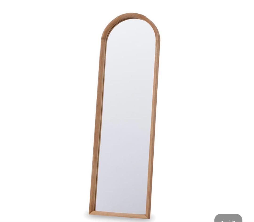 木製アーチ型スタンドミラー