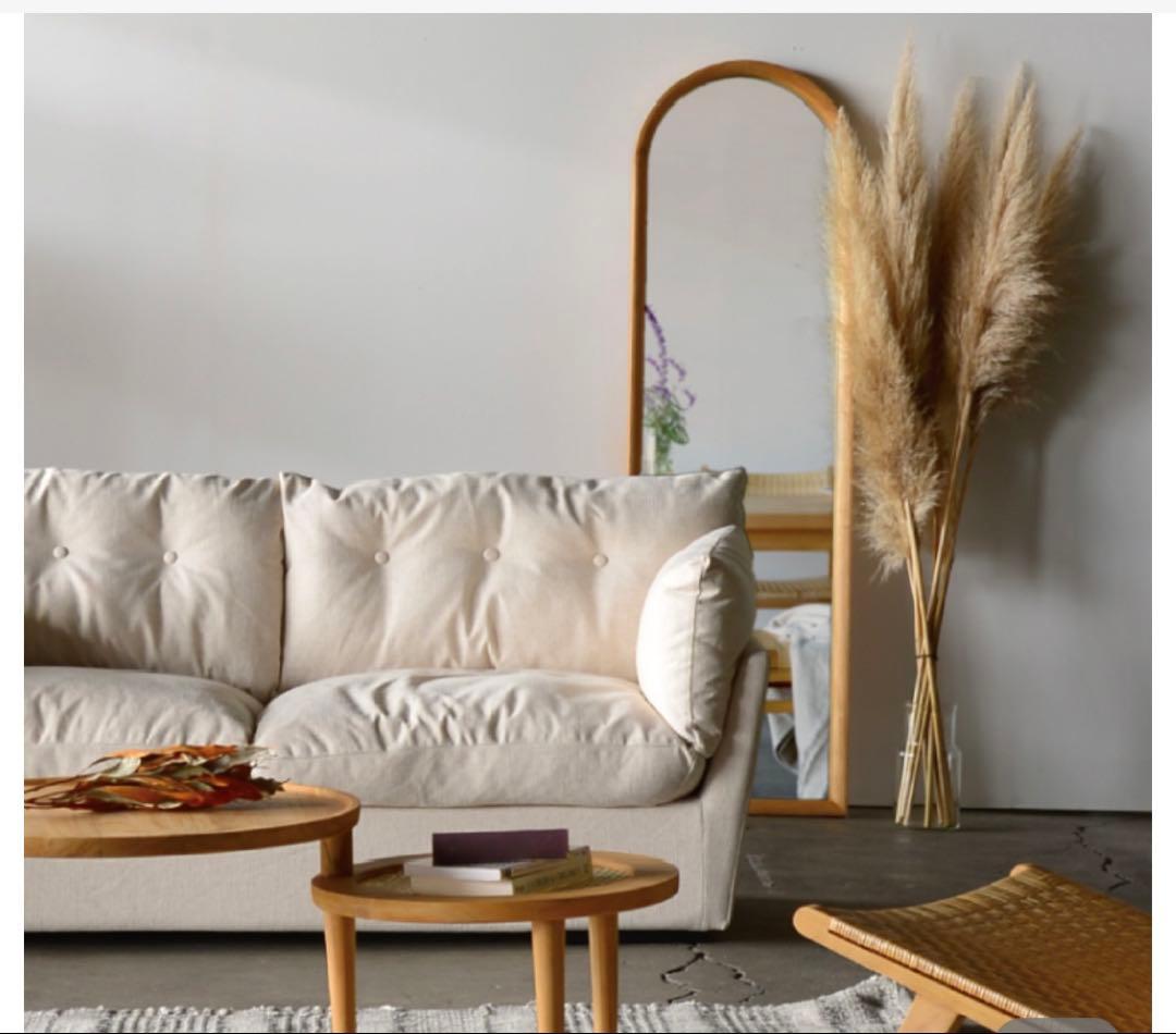 木製アーチ型スタンドミラー