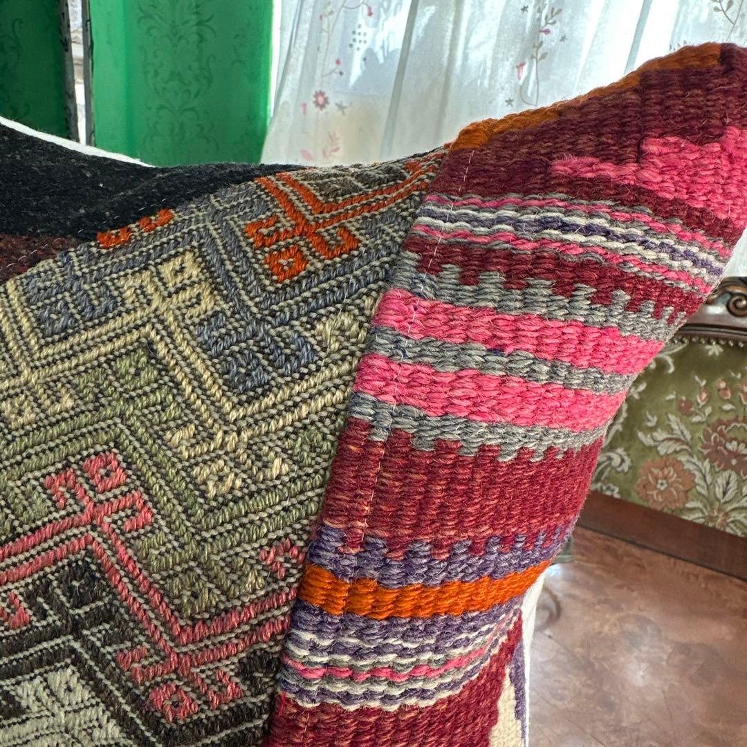 オールドキリム のクッションカバー パッチワーククッションカバー