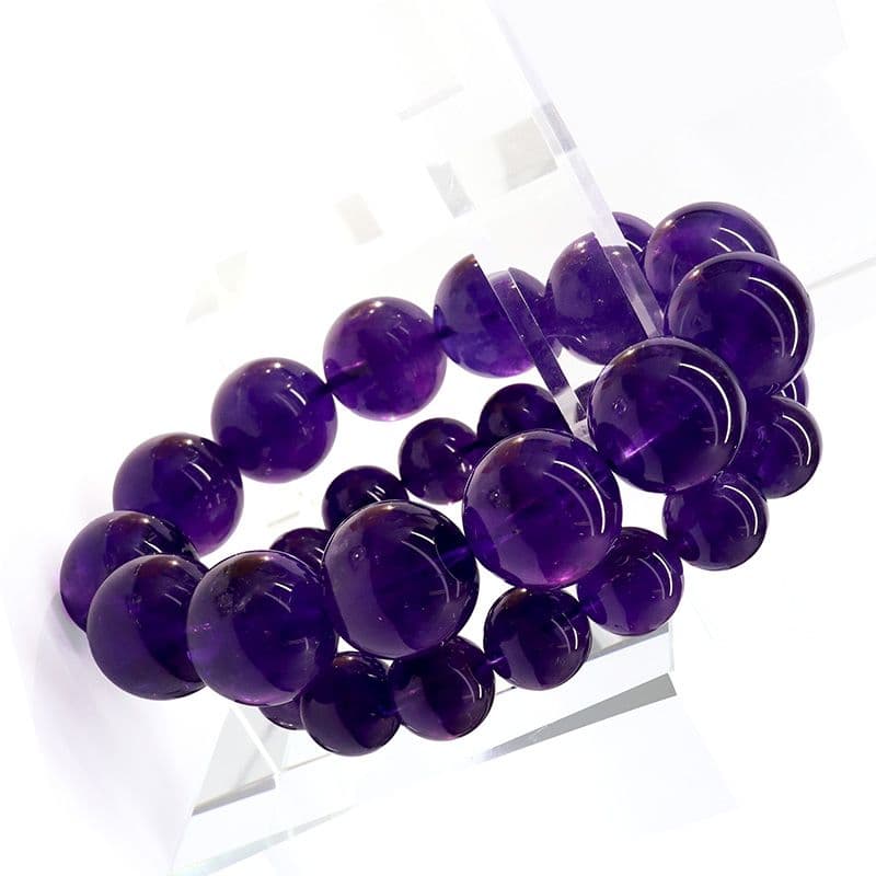 大玉！ウルグアイ産アメジストブレスレット 天然石 パワーストーン 紫水晶