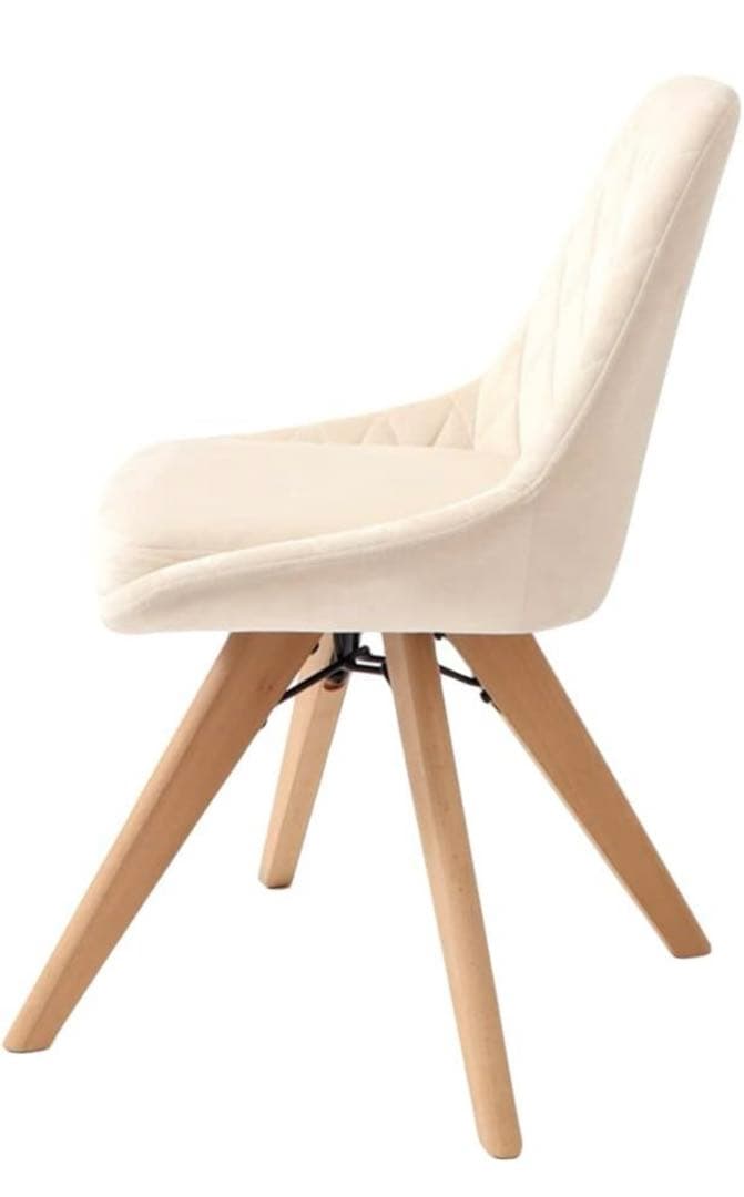 ◆お洒落ベロアデスクチェア オフィスチェア 木脚 回転 新品未使用未開封 ◆