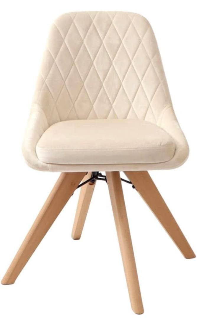 ◆お洒落ベロアデスクチェア オフィスチェア 木脚 回転 新品未使用未開封 ◆