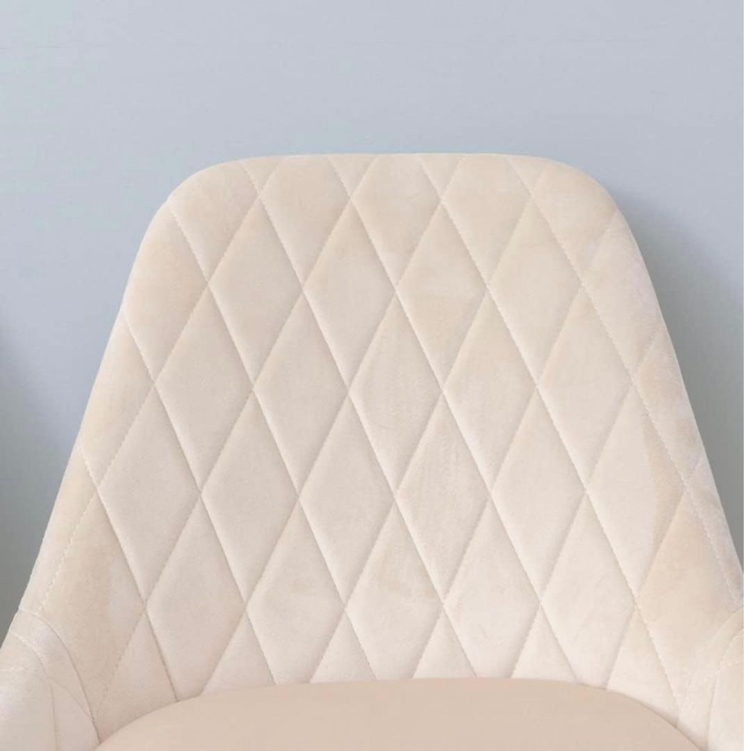 ◆お洒落ベロアデスクチェア オフィスチェア 木脚 回転 新品未使用未開封 ◆