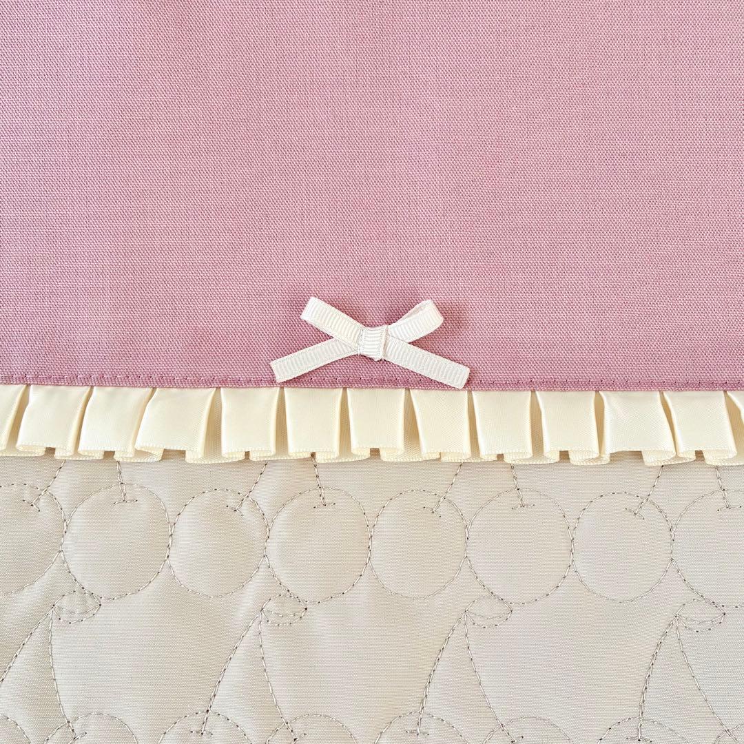 入園入学3点セット　お着替え袋L さくらんぼキルティング　ライトベージュ