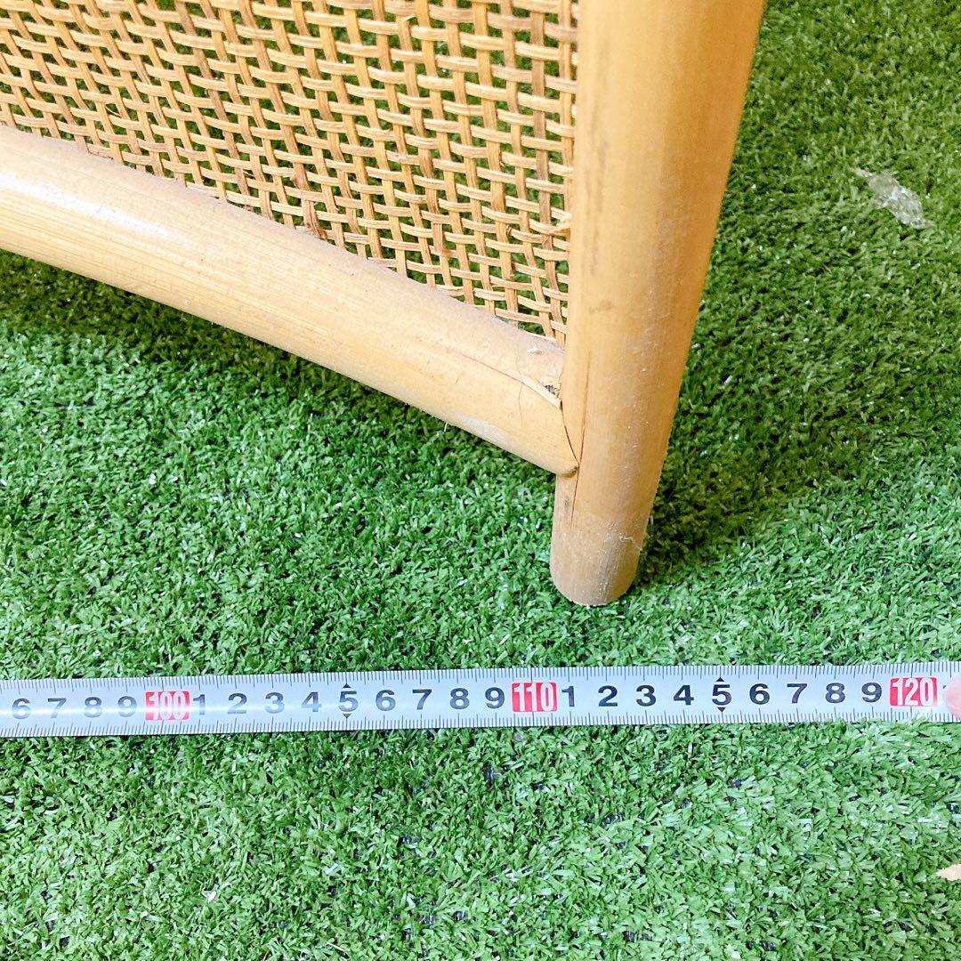 ラタン　3連　パーテーション　昭和　レトロ