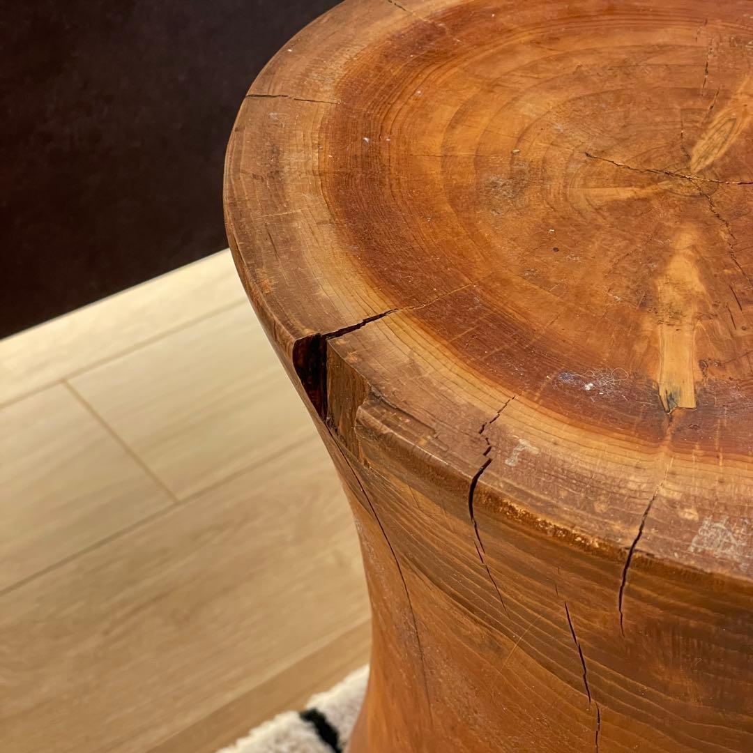 【一点物】ヒマラヤ杉 丸太スツール／サイドテーブル／フラワースタンド 展示台