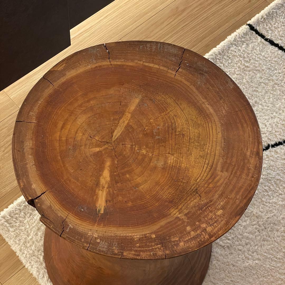 【一点物】ヒマラヤ杉 丸太スツール／サイドテーブル／フラワースタンド 展示台