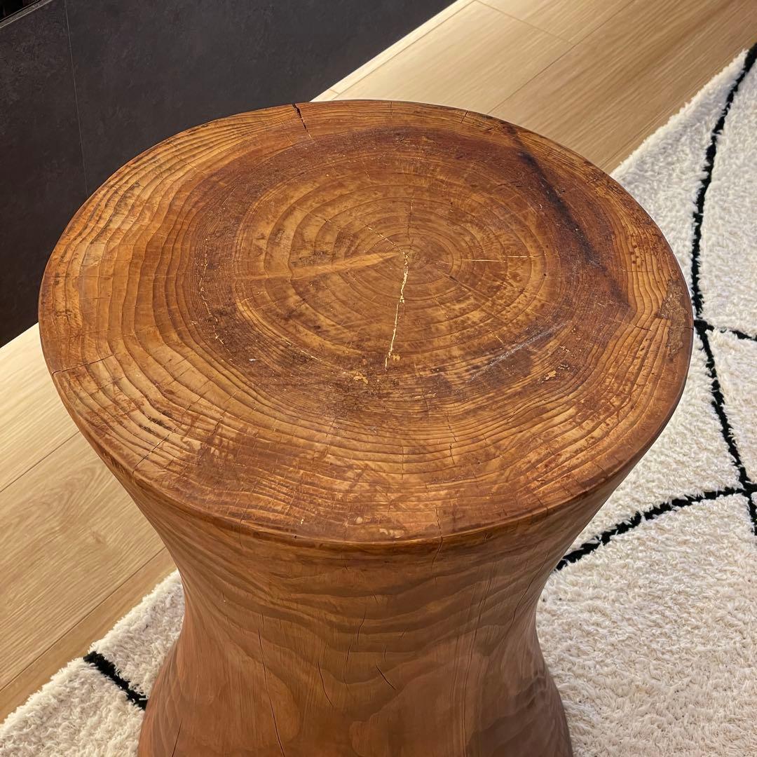 【一点物】ヒマラヤ杉 丸太スツール／サイドテーブル／フラワースタンド 展示台