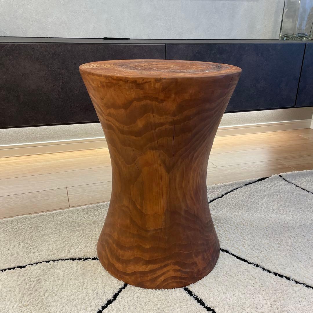 【一点物】ヒマラヤ杉 丸太スツール／サイドテーブル／フラワースタンド 展示台