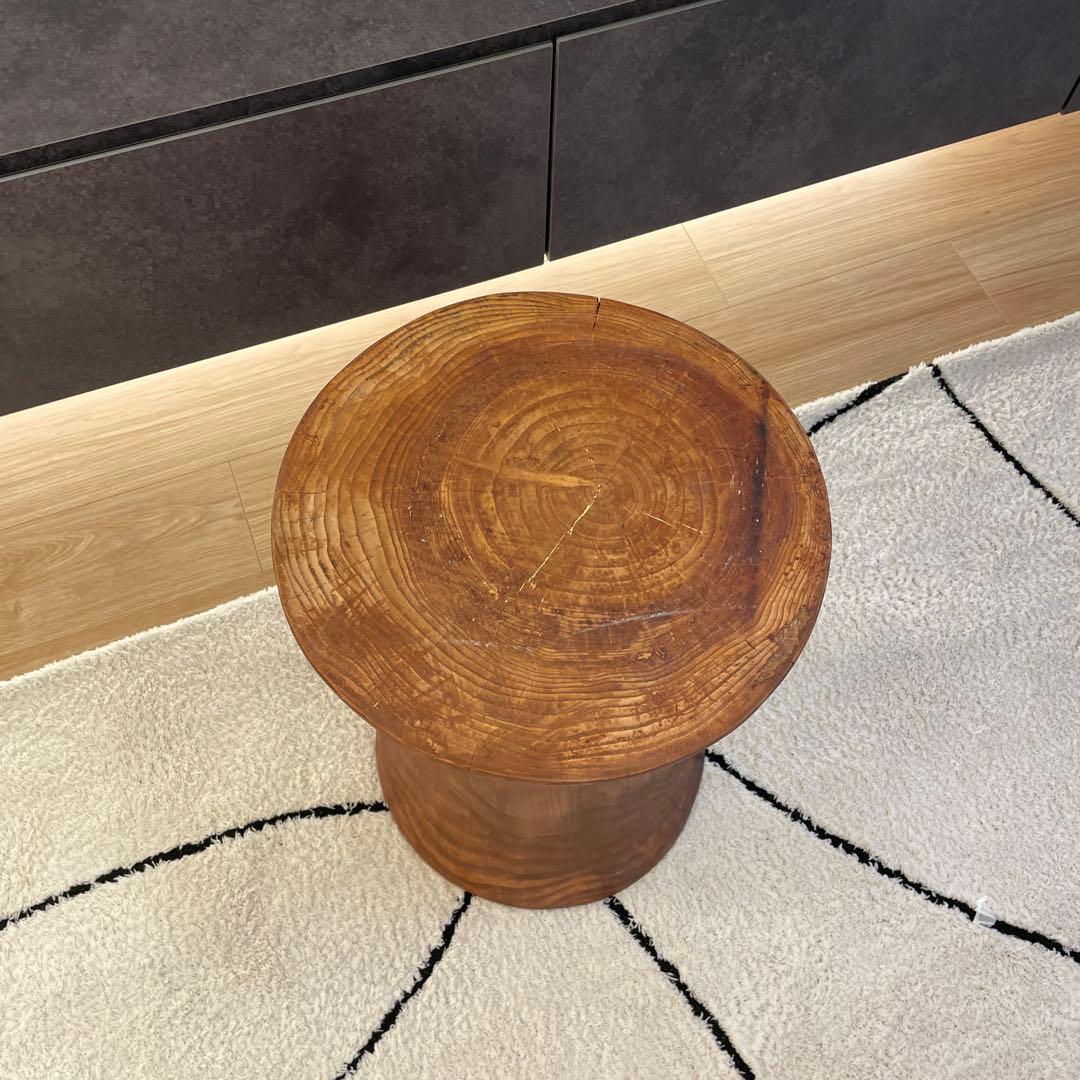 【一点物】ヒマラヤ杉 丸太スツール／サイドテーブル／フラワースタンド 展示台