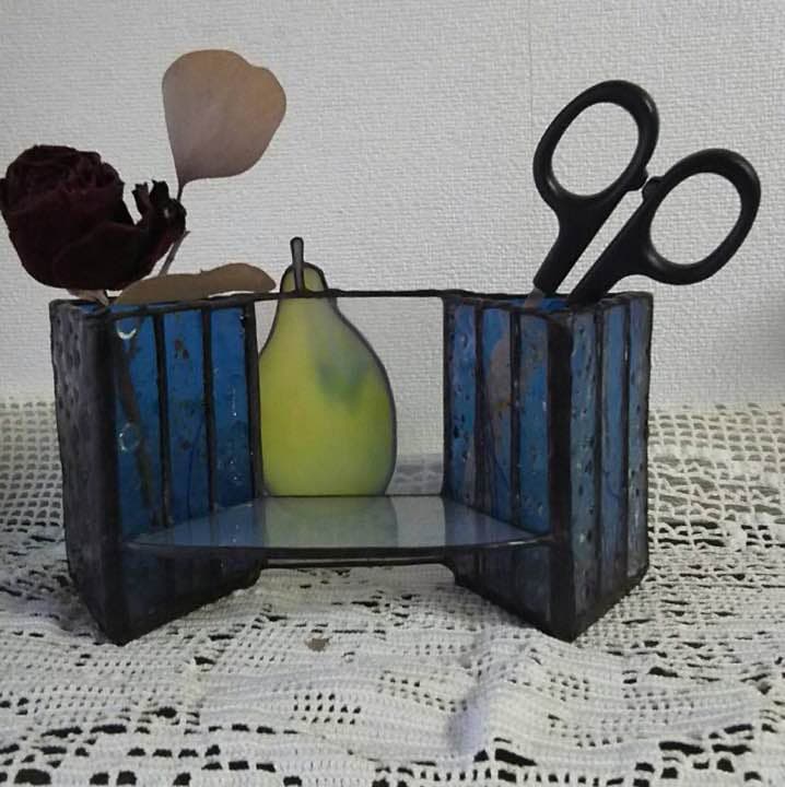 ステンドグラス  ペン立て  小物入れ