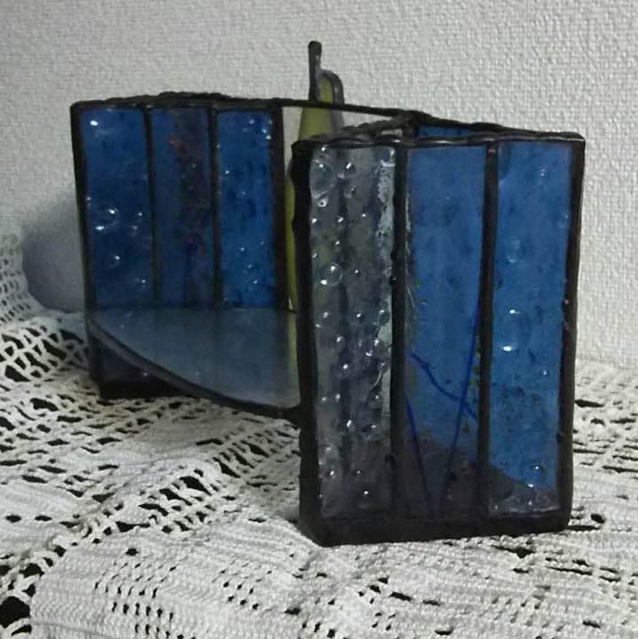 ステンドグラス  ペン立て  小物入れ