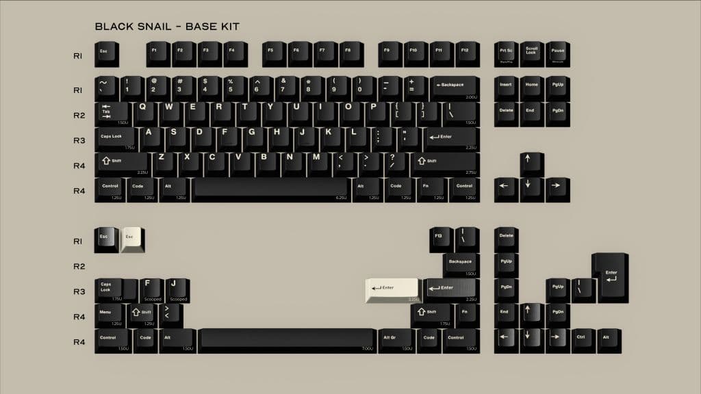 GMK Black Snail キーキャップ Base kit