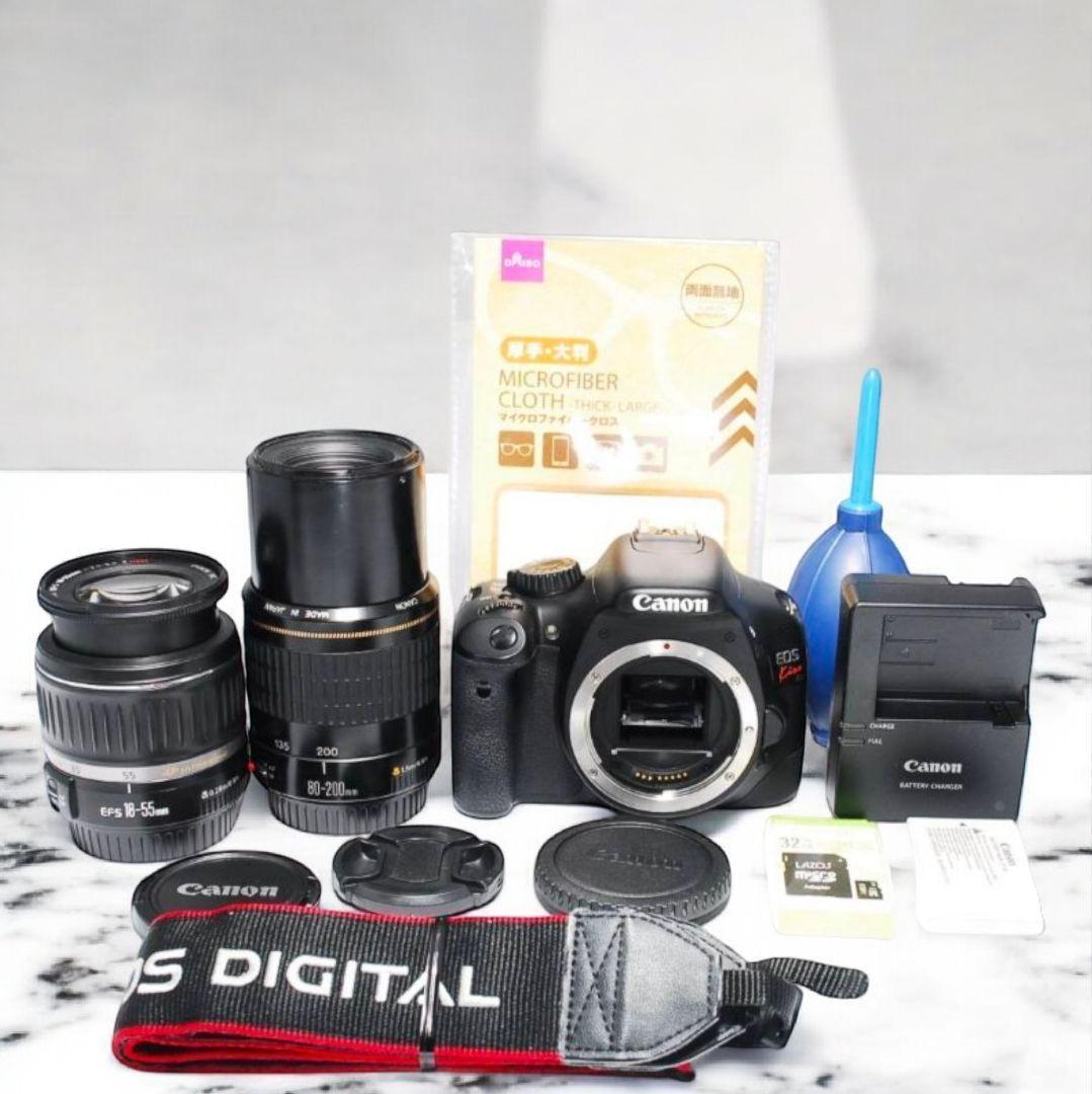 ♥望遠レンズ付♥Canon Kiss X4☆一眼レフカメラ☆美品☆Wレンズ