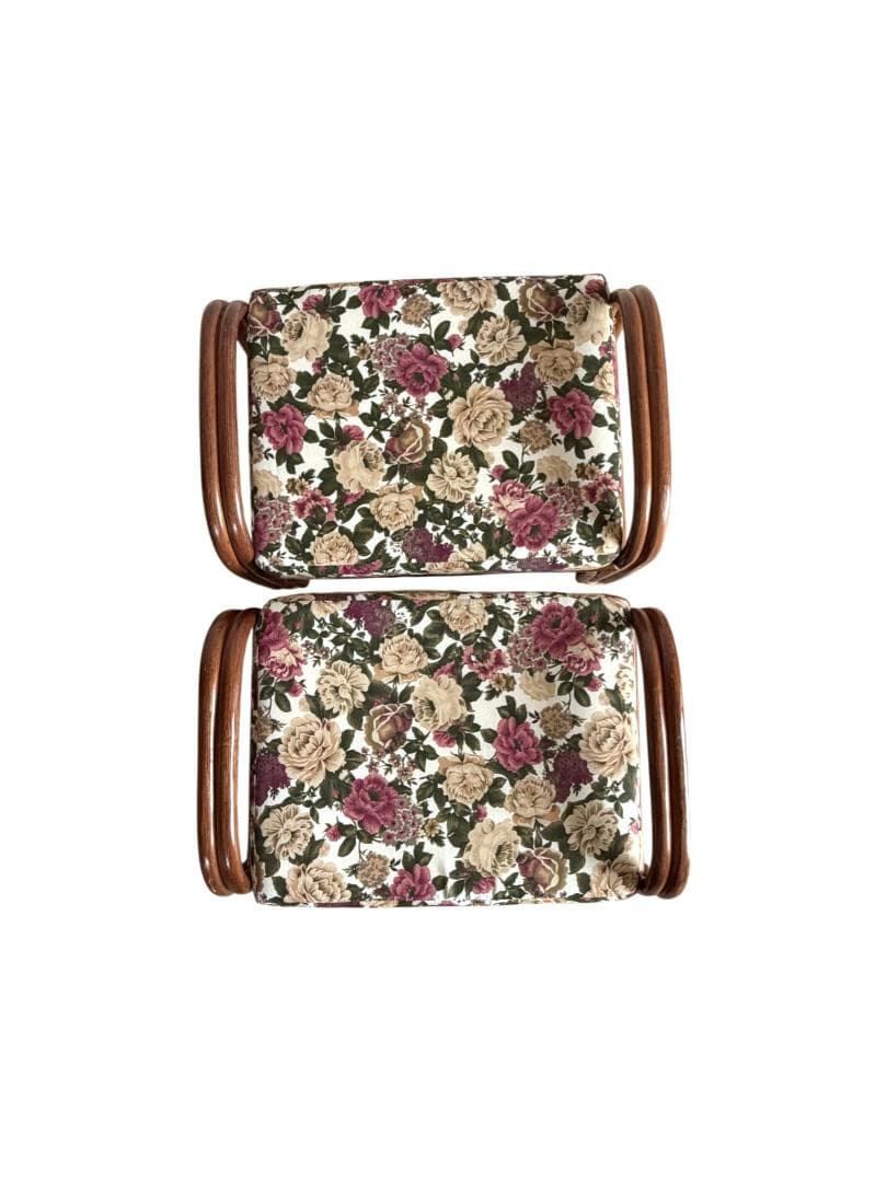 【美品・希少】昭和レトロ ラタン スツール 2脚セット 天然 籐 座椅子