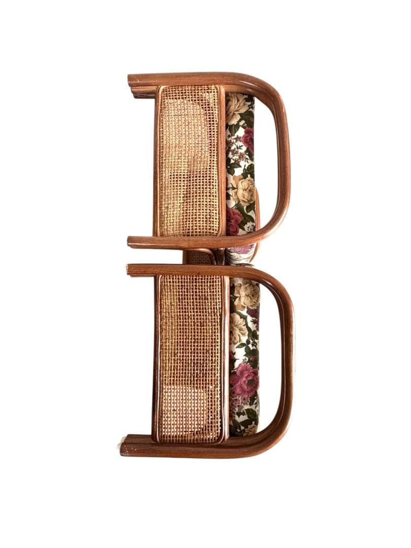 【美品・希少】昭和レトロ ラタン スツール 2脚セット 天然 籐 座椅子