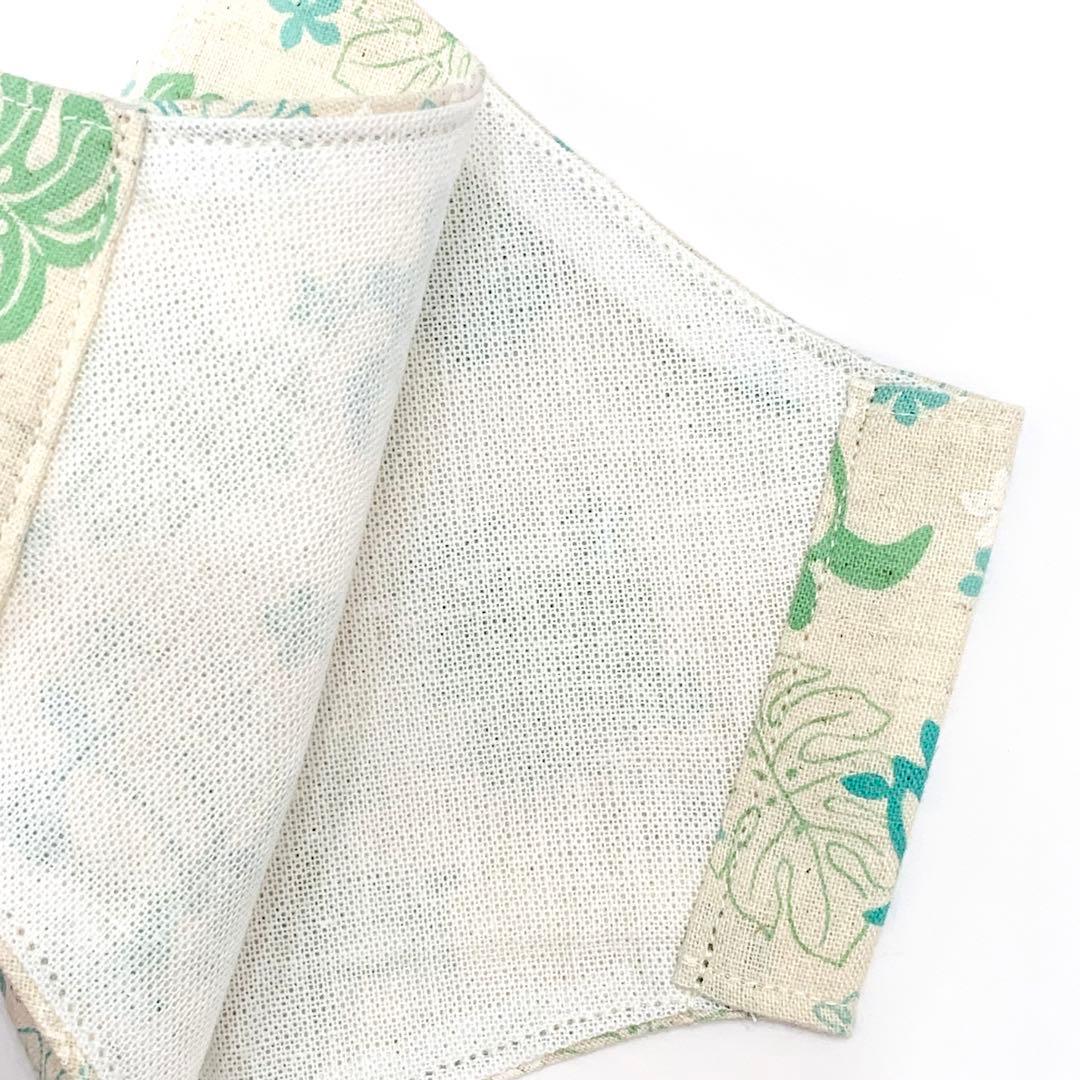 No.576 オーダーマスク　ハワイアン　モンステラ　ホヌ　カメ　グリーン