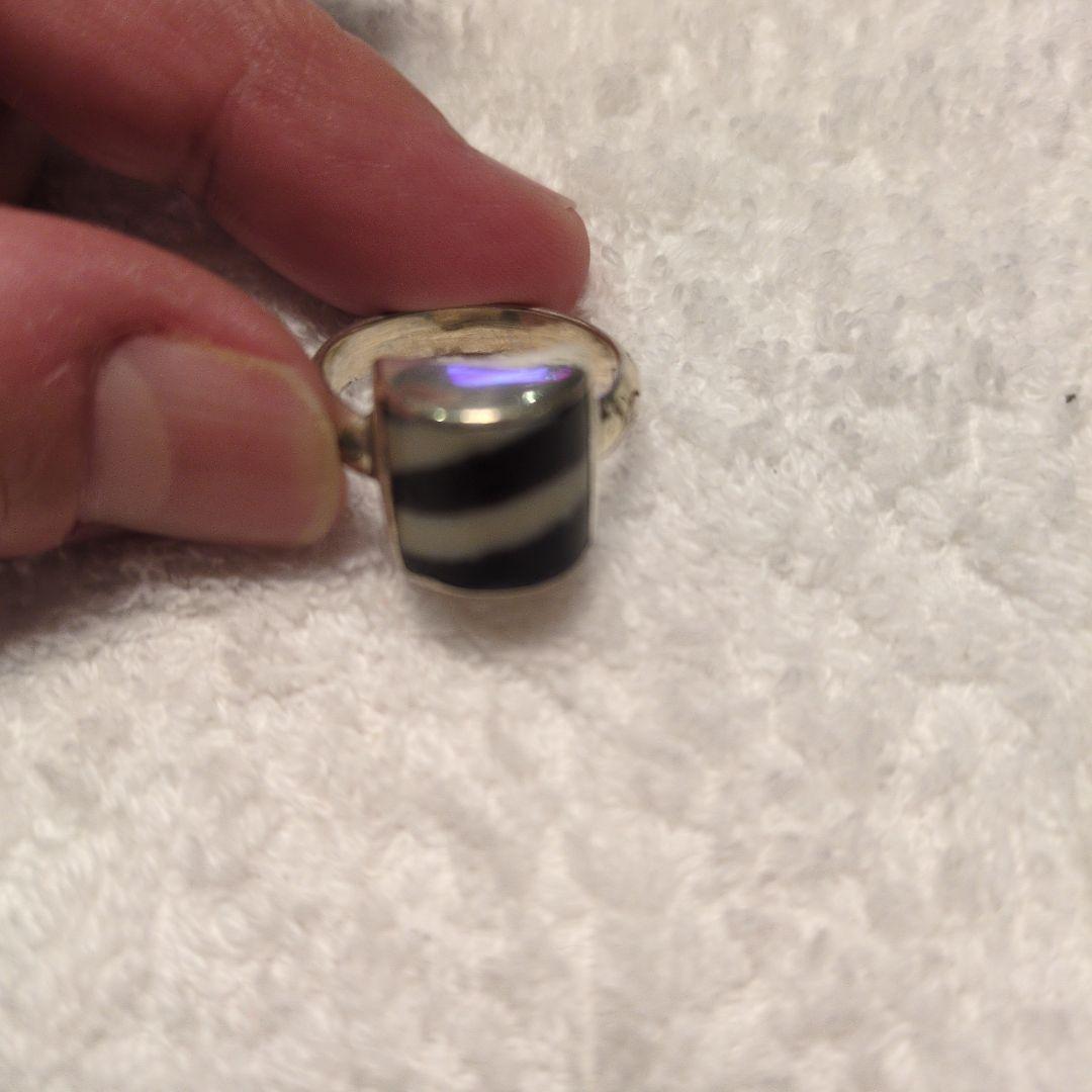 線天珠（てんじゅ）シルバー925リング 職人彫金 ヴィンテージ