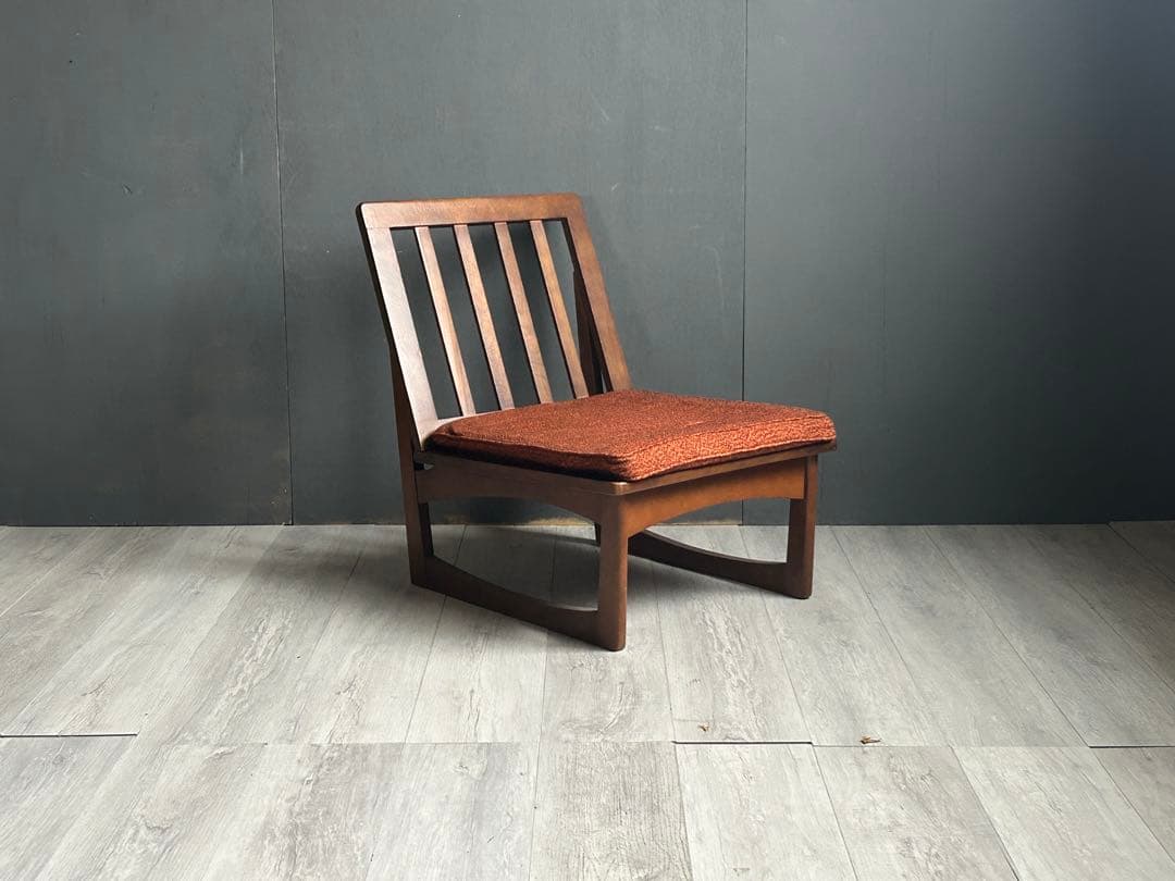 カリモク風　ローチェア　ウッドチェア　木製座椅子　ヴィンテージ　G