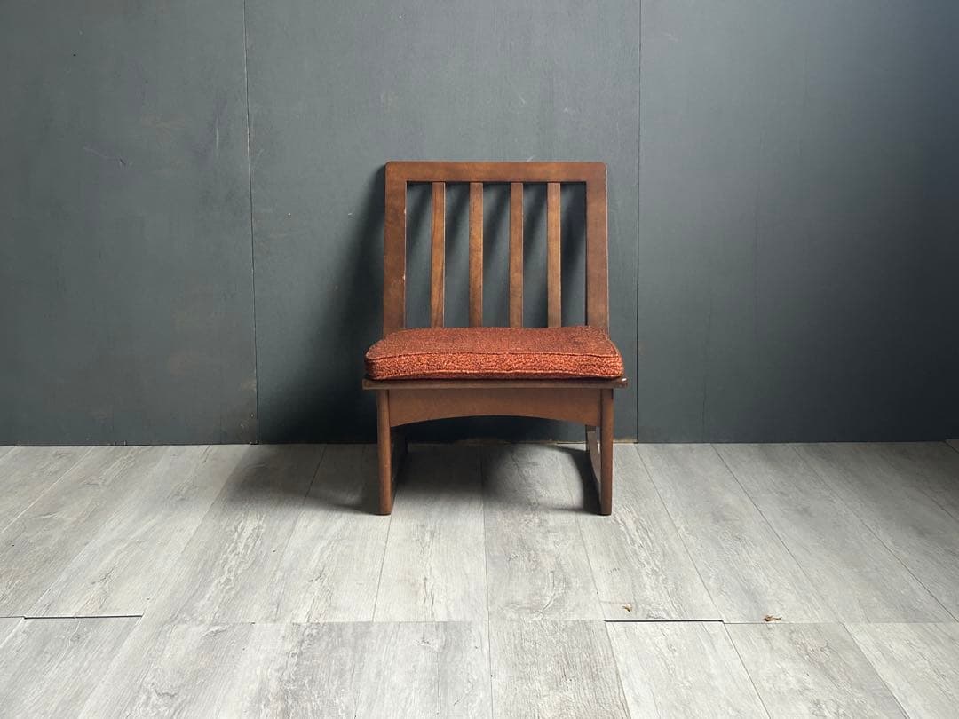 カリモク風　ローチェア　ウッドチェア　木製座椅子　ヴィンテージ　G