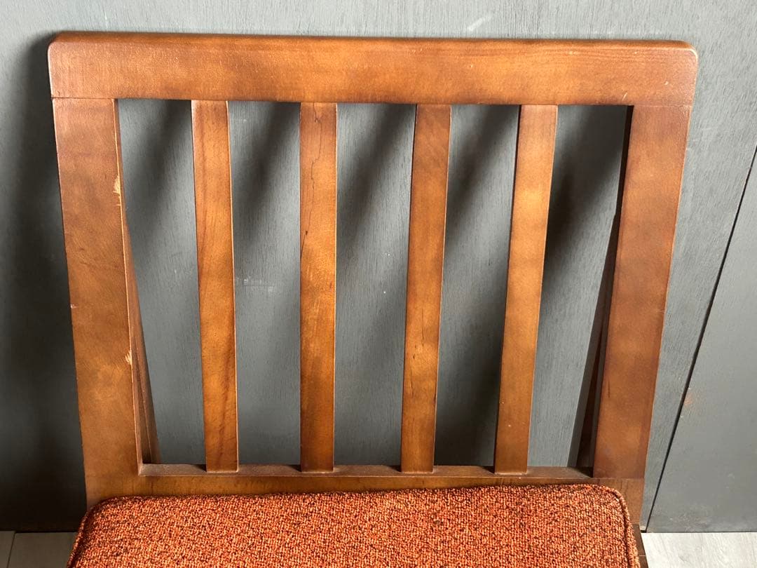 カリモク風　ローチェア　ウッドチェア　木製座椅子　ヴィンテージ　G