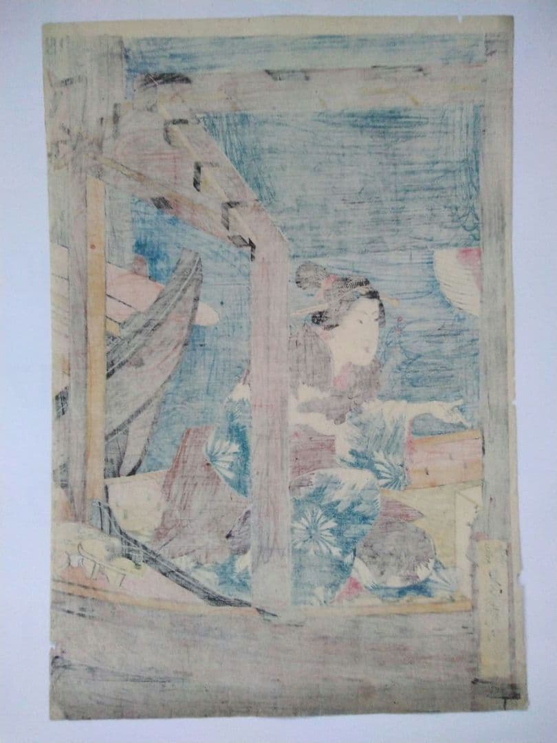 浮世絵　両国夕涼み之図　三代豊国　三枚続き