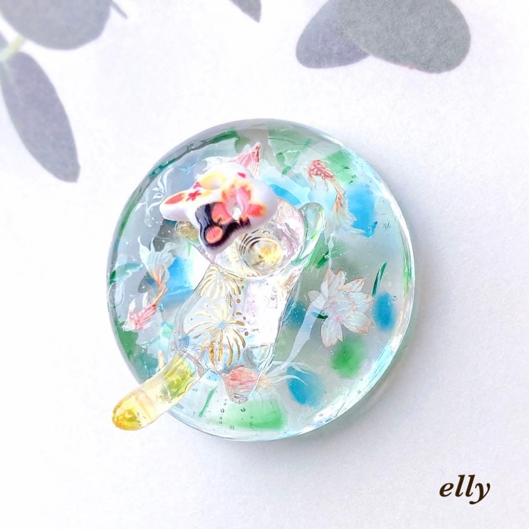 【sawasawa様】1441.琉球ガラス　金魚　肉球　ジャンピング猫　レジン