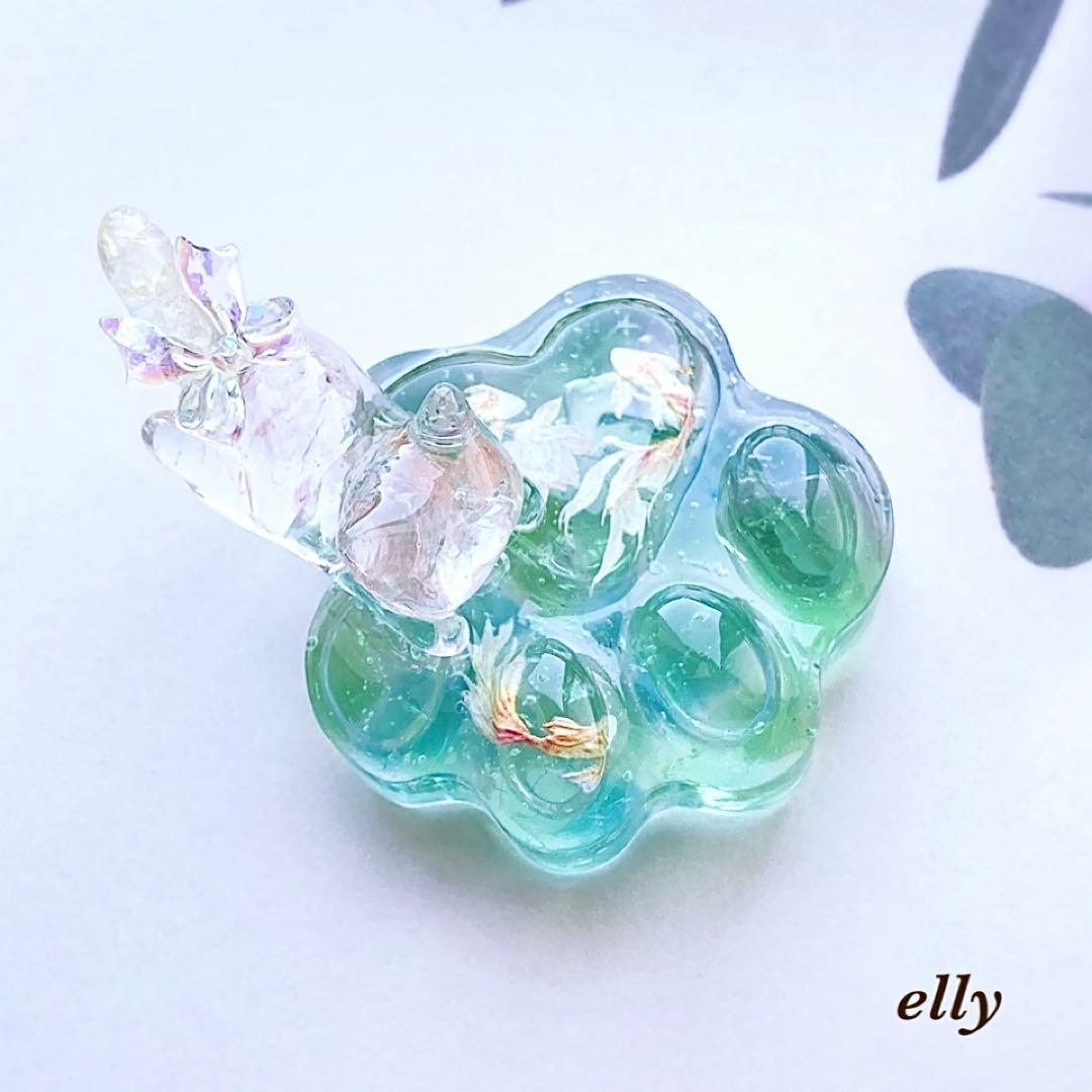 【sawasawa様】1441.琉球ガラス　金魚　肉球　ジャンピング猫　レジン