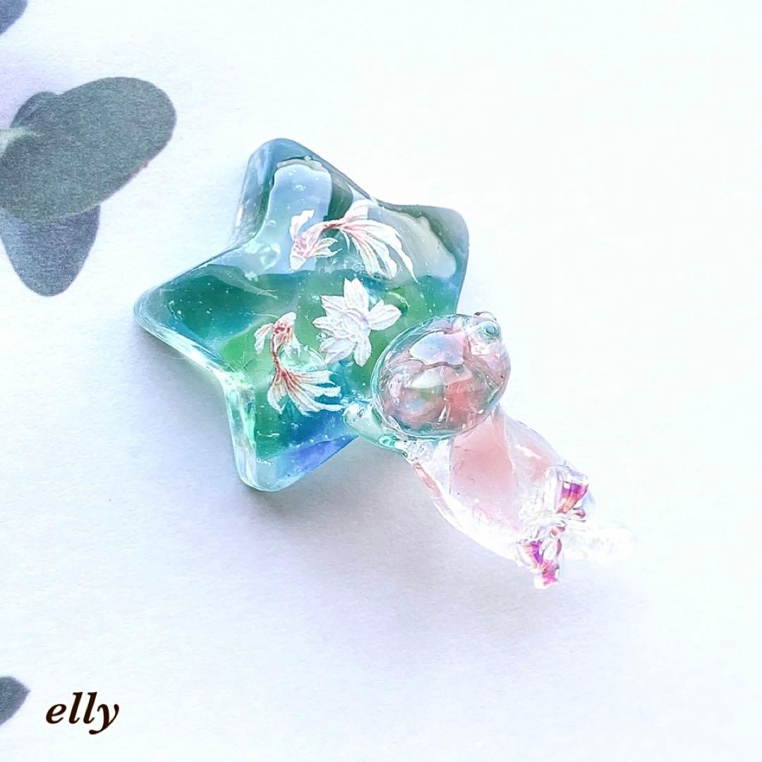 【sawasawa様】1441.琉球ガラス　金魚　肉球　ジャンピング猫　レジン