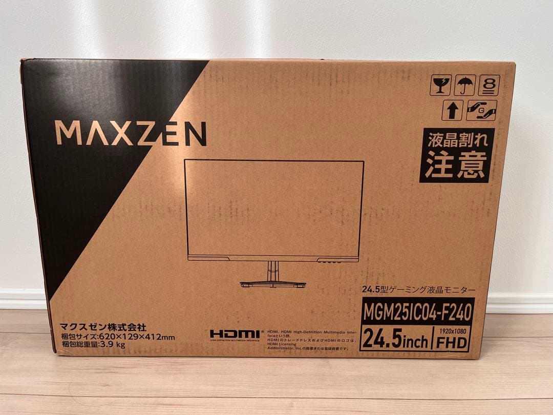MAXZEN ゲーミングモニター 23.8インチ 144Hz FHD 動作確認済