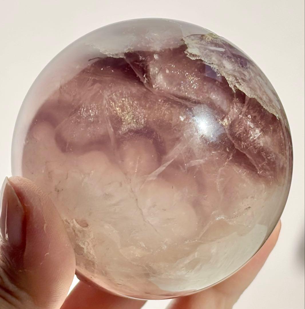 《高品質✰構造美》フェザーフローライトinパイライト　スフィア　丸玉