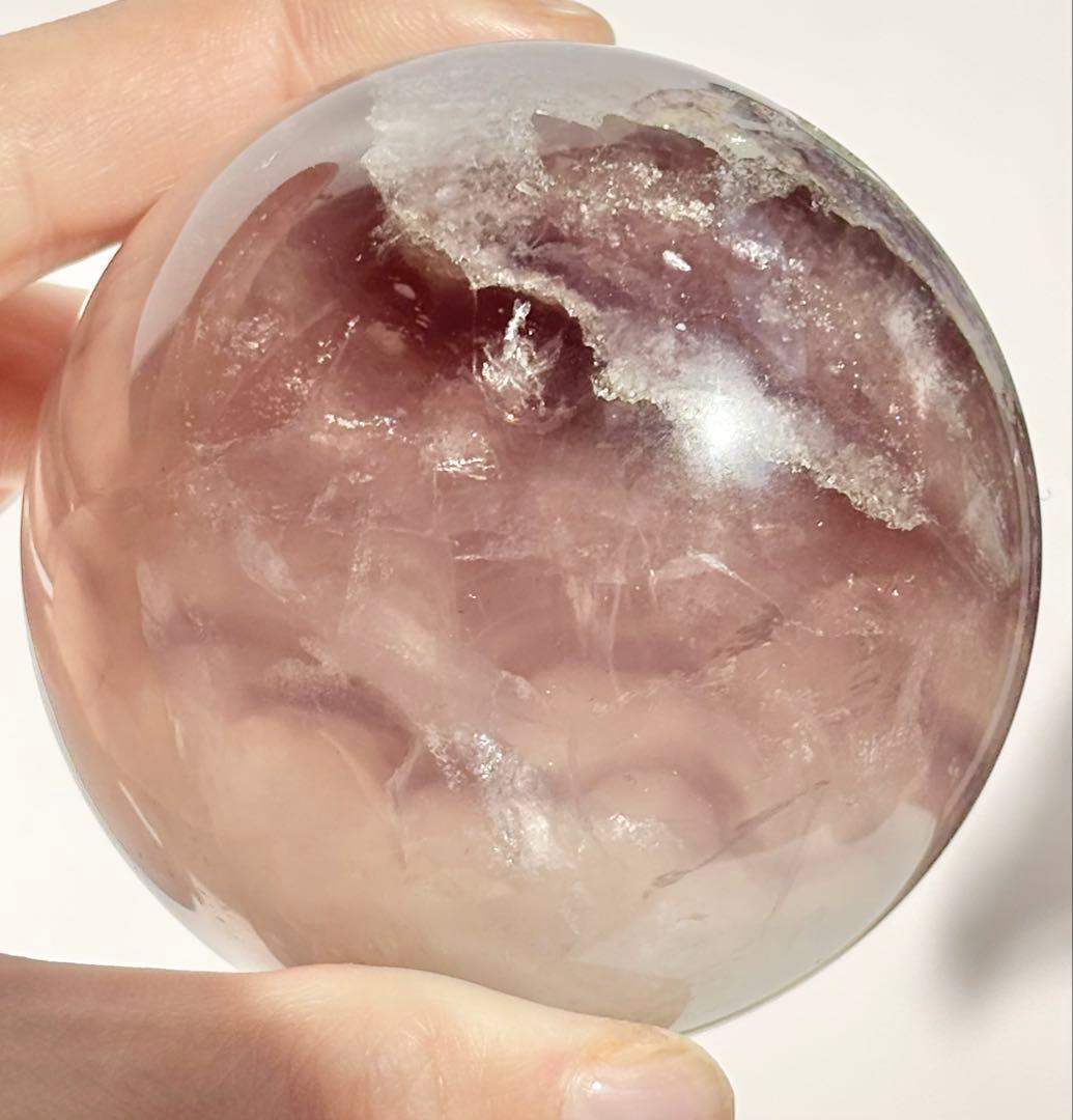 《高品質✰構造美》フェザーフローライトinパイライト　スフィア　丸玉