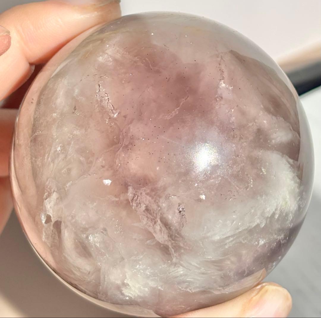 《高品質✰構造美》フェザーフローライトinパイライト　スフィア　丸玉