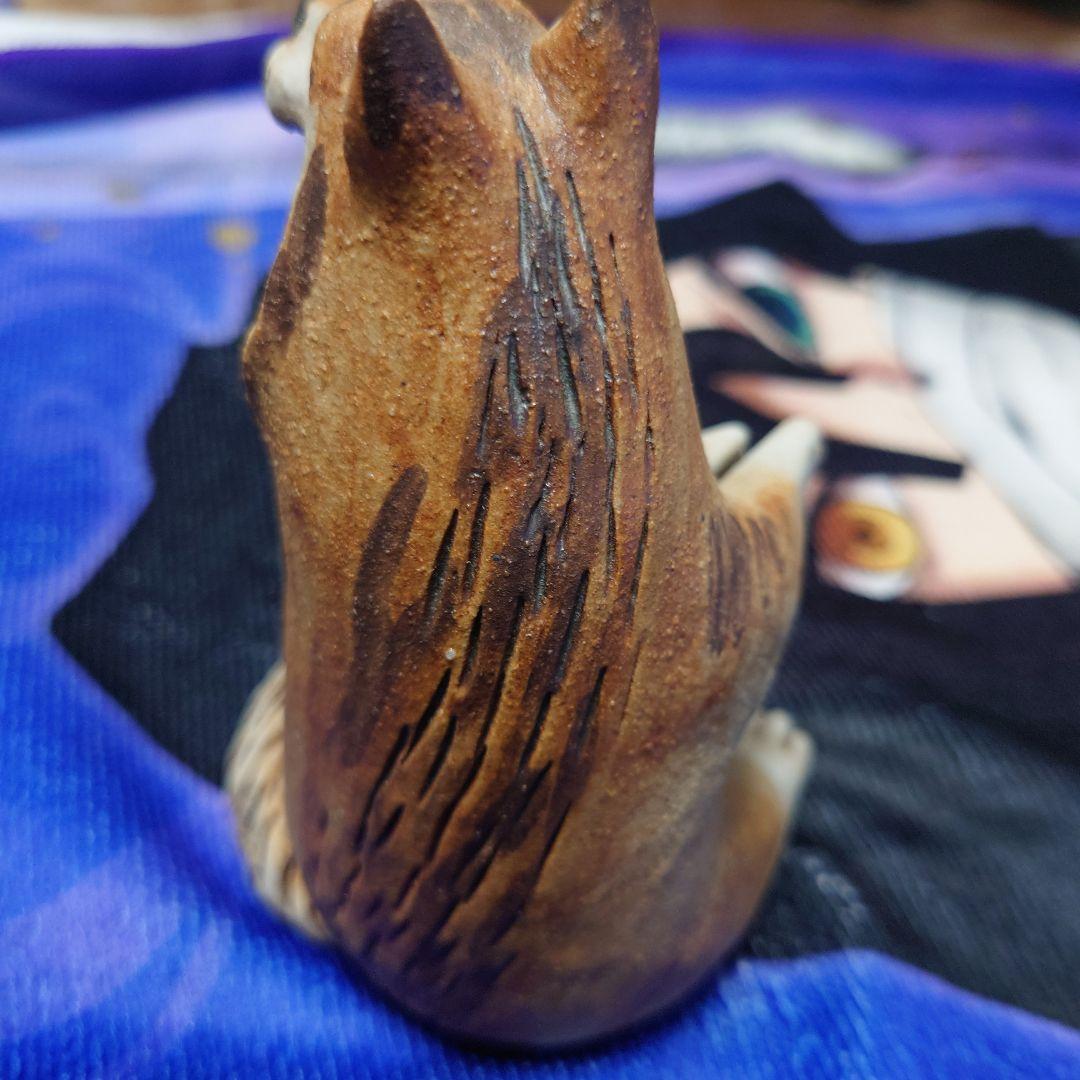 狼　陶器　置物　写真立て