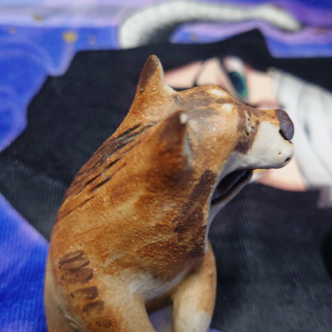 狼　陶器　置物　写真立て