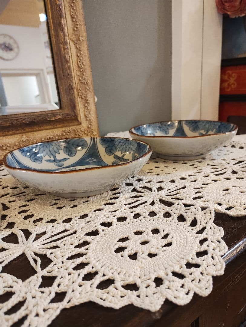 佐藤走波　65歳　染付5寸皿　中皿3枚セット　伊万里焼