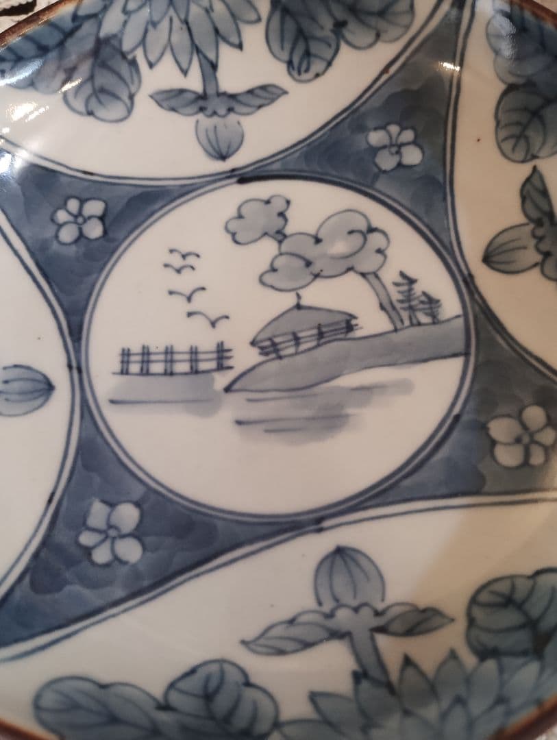 佐藤走波　65歳　染付5寸皿　中皿3枚セット　伊万里焼