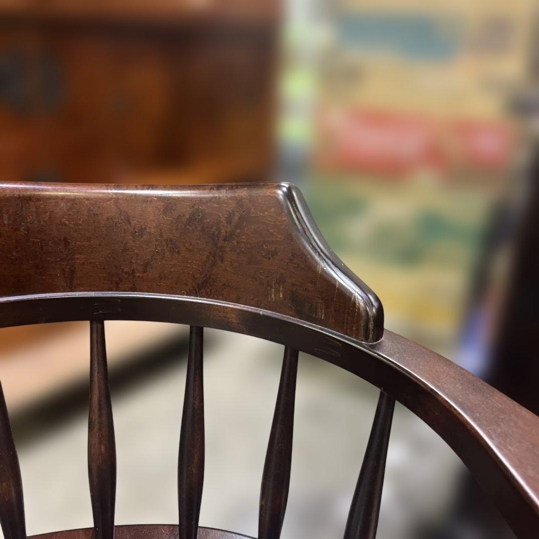 【北海道民芸】ボウバックチェア◇アームチェア◆キャスター付